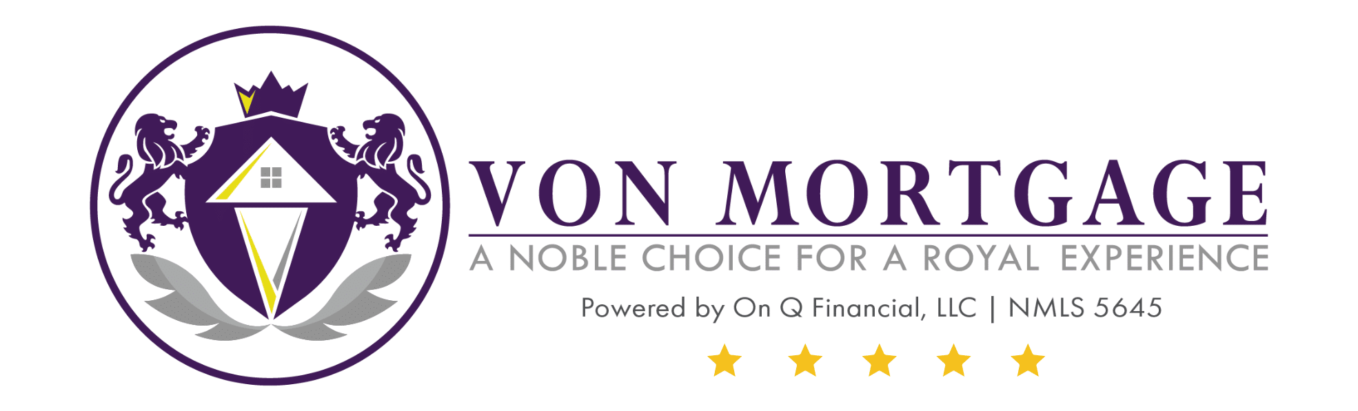 Von Mortgage Logo With Five Stars